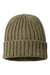 Atlantis Hats SHORE Unisex Sustainable Cable Knit Cuffed Beanie Olive Green Flat Front