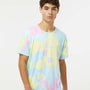 Dyenomite Mens Dream Tie Dyed Short Sleeve Crewneck T-Shirt - Pastel Rainbow - NEW