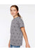 Code Five 2229 Youth Star Print Short Sleeve Crewneck T-Shirt Heather Granite Grey Model Side