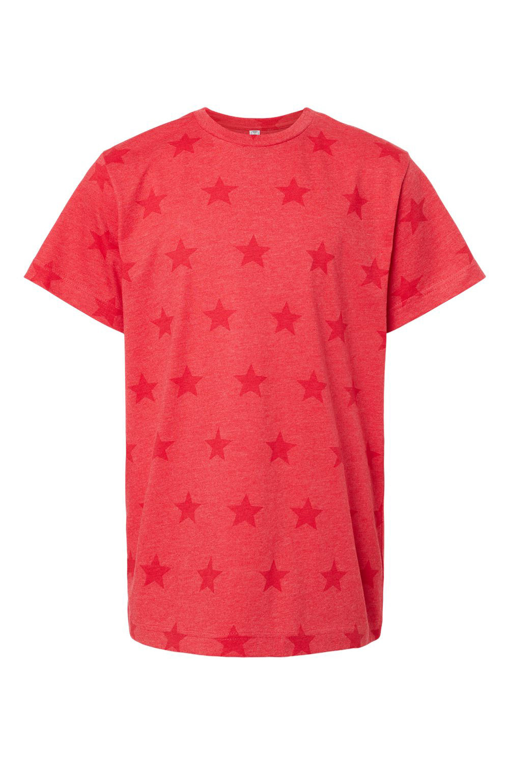 Code Five 2229 Youth Star Print Short Sleeve Crewneck T-Shirt Red Flat Front