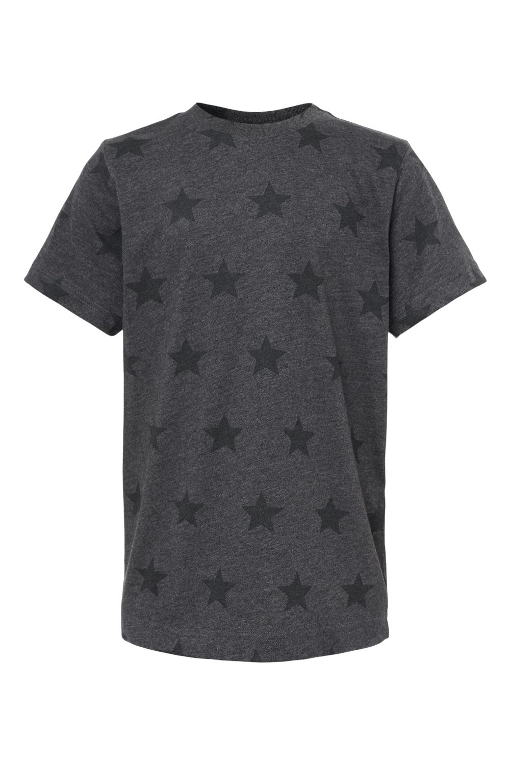 Code Five 2229 Youth Star Print Short Sleeve Crewneck T-Shirt Smoke Grey Flat Front