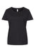LAT 3816 Womens Curvy Collection Fine Jersey Short Sleeve Crewneck T-Shirt Blended Black Flat Front