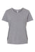 LAT 3816 Womens Curvy Collection Fine Jersey Short Sleeve Crewneck T-Shirt Heather Granite Grey Flat Front