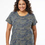 LAT Womens Curvy Collection Fine Jersey Short Sleeve Crewneck T-Shirt - Vintage Camo - NEW