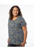 LAT 3816 Womens Curvy Collection Fine Jersey Short Sleeve Crewneck T-Shirt Vintage Camo Model Side