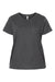 LAT 3816 Womens Curvy Collection Fine Jersey Short Sleeve Crewneck T-Shirt Vintage Smoke Grey Flat Front