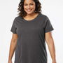 LAT Womens Curvy Collection Fine Jersey Short Sleeve Crewneck T-Shirt - Vintage Smoke Grey - NEW