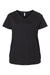 LAT 3817 Womens Curvy Collection Fine Jersey Short Sleeve V-Neck T-Shirt Blended Black Flat Front