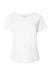 LAT 3817 Womens Curvy Collection Fine Jersey Short Sleeve V-Neck T-Shirt Blended White Flat Front