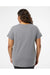 LAT 3817 Womens Curvy Collection Fine Jersey Short Sleeve V-Neck T-Shirt Heather Granite Grey Model Back