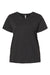 LAT 3817 Womens Curvy Collection Fine Jersey Short Sleeve V-Neck T-Shirt Vintage Smoke Grey Flat Front