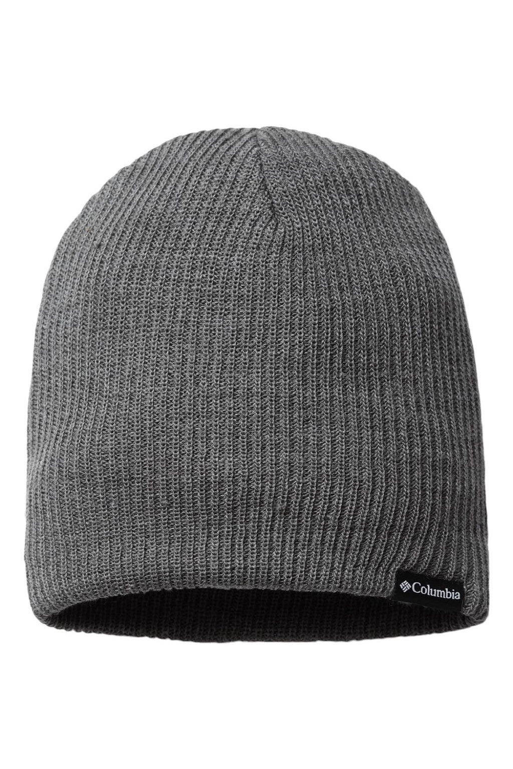 Columbia Hats 168220 Mens Ale Creek Beanie Heather Charcoal Grey Flat Front