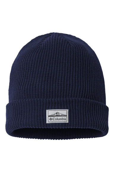 Columbia 197592 Mens Lost Lager II Cuffed Beanie Nocturnal Blue Flat Front