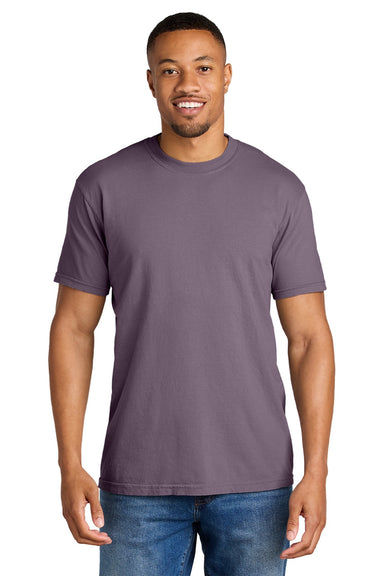 Comfort Colors 1717 Mens Short Sleeve Crewneck T-Shirt Dusk Purple Model Front