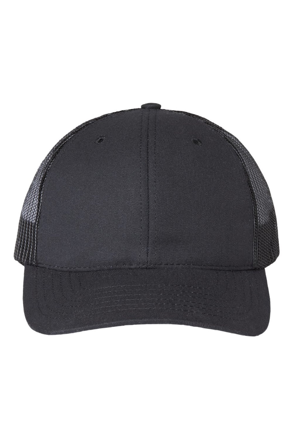 Classic Caps Hats USA100 Mens USA Made Adjustable Trucker Cap Black Flat Front
