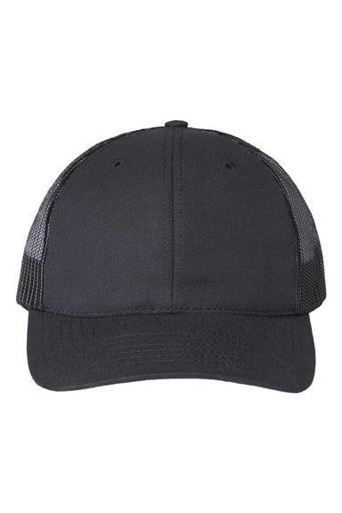 Classic Caps Hats USA100 Mens USA Made Adjustable Trucker Cap Black Flat Front