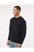 LAT 6789 Mens The Statement Fleece Crewneck Sweatshirt Black/Titanium Grey Model Side