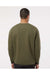 LAT 6789 Mens The Statement Fleece Crewneck Sweatshirt Military Green/Black Model Back