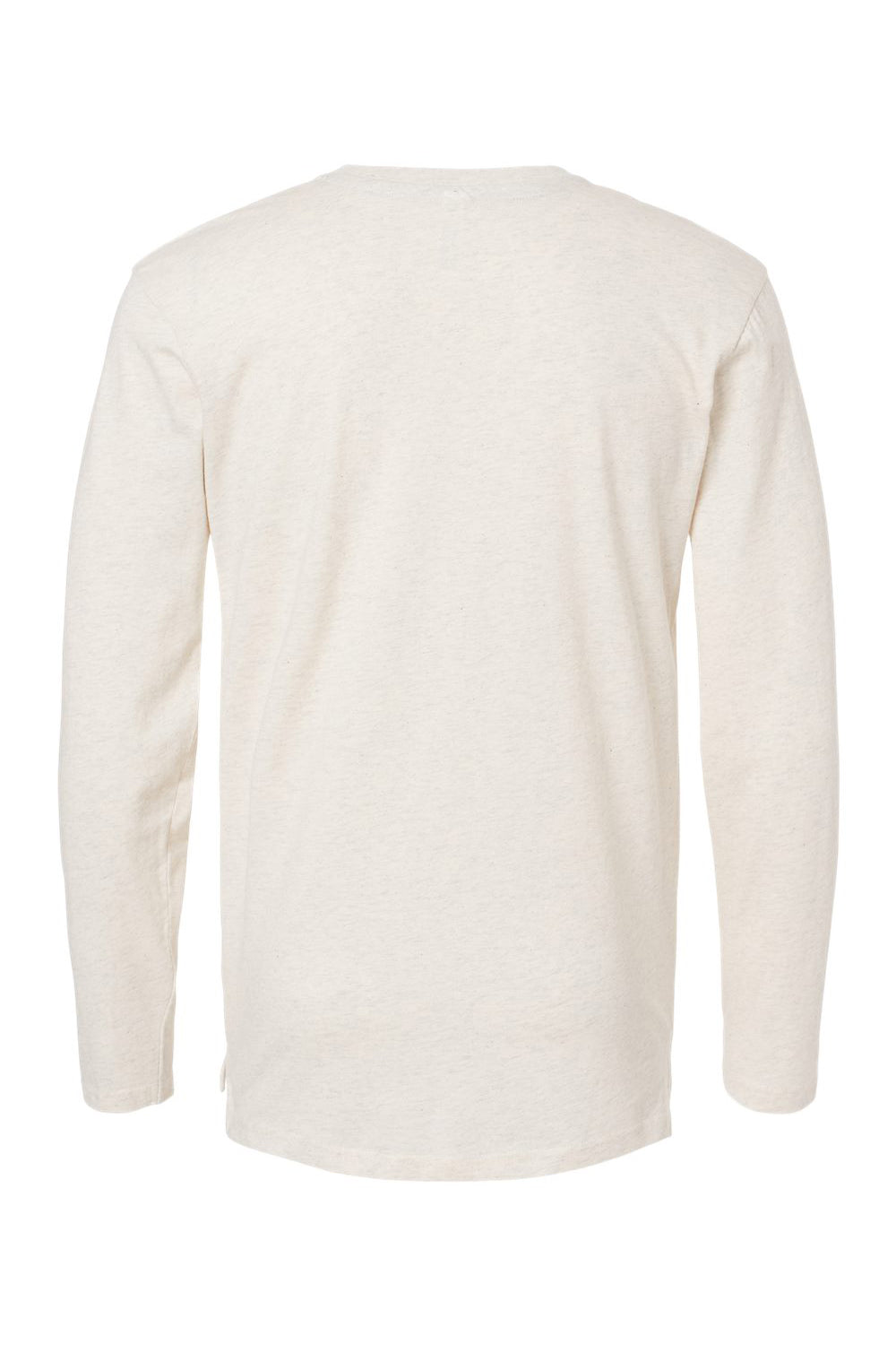 LAT 6918 Mens Fine Jersey Long Sleeve Crewneck T-Shirt Heather Natural Flat Back