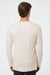 LAT 6918 Mens Fine Jersey Long Sleeve Crewneck T-Shirt Heather Natural Model Back