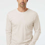 LAT Mens Fine Jersey Long Sleeve Crewneck T-Shirt - Heather Natural
