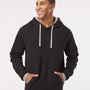 LAT Mens The Statement Fleece Hooded Sweatshirt Hoodie - Black/Titanium Grey - NEW
