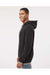 LAT 6996 Mens The Statement Fleece Hooded Sweatshirt Hoodie Black/Titanium Grey Model Side