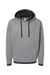 LAT 6996 Mens The Statement Fleece Hooded Sweatshirt Hoodie Heather Granite Grey/Black Flat Front