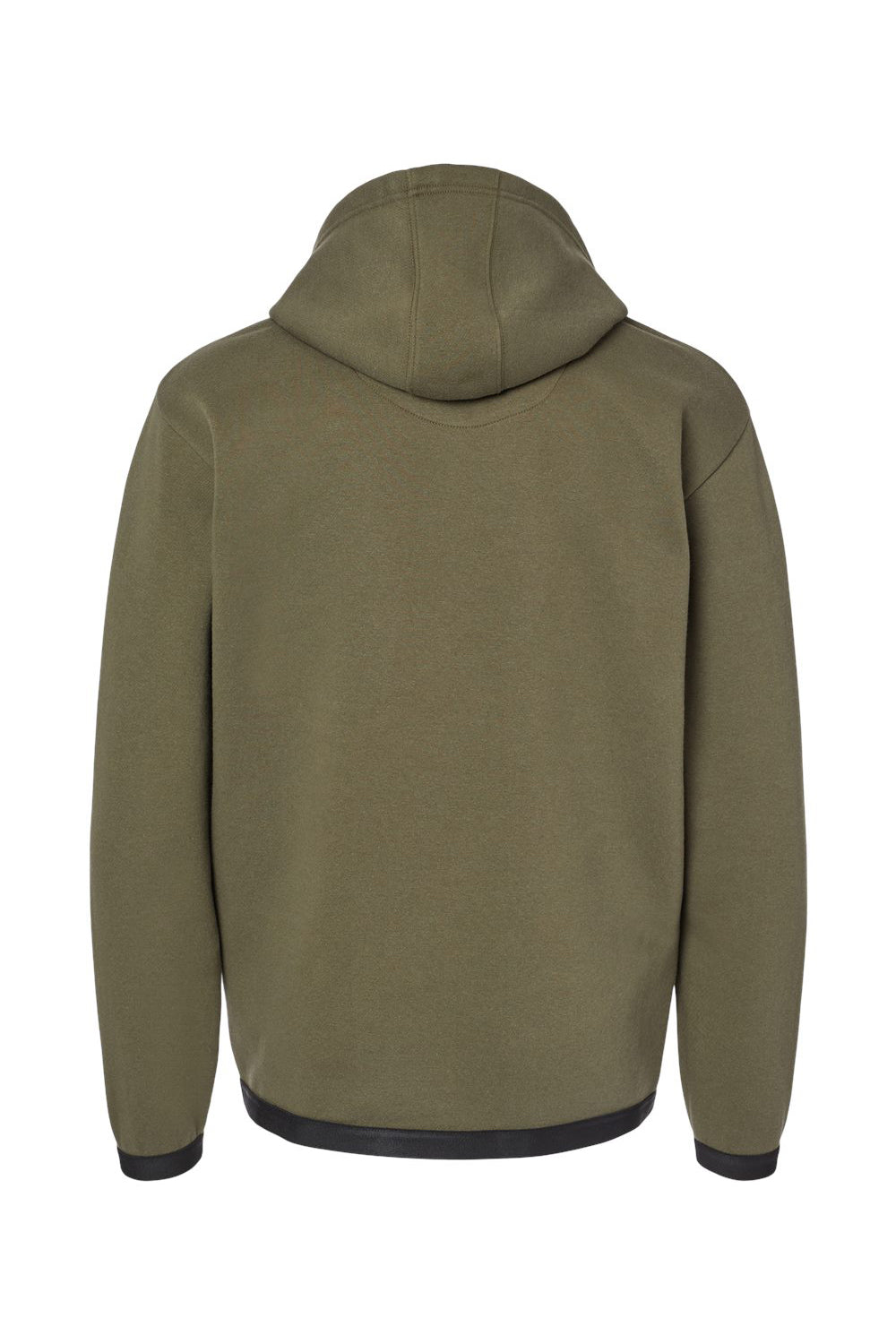 LAT 6996 Mens The Statement Fleece Hooded Sweatshirt Hoodie Military Green/Black Flat Back
