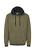 LAT 6996 Mens The Statement Fleece Hooded Sweatshirt Hoodie Military Green/Black Flat Front