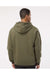 LAT 6996 Mens The Statement Fleece Hooded Sweatshirt Hoodie Military Green/Black Model Back