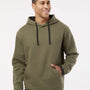 LAT Mens The Statement Fleece Hooded Sweatshirt Hoodie - Military Green/Black - NEW