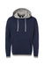 LAT 6996 Mens The Statement Fleece Hooded Sweatshirt Hoodie Navy Blue/Titanium Grey Flat Front