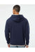 LAT 6996 Mens The Statement Fleece Hooded Sweatshirt Hoodie Navy Blue/Titanium Grey Model Back
