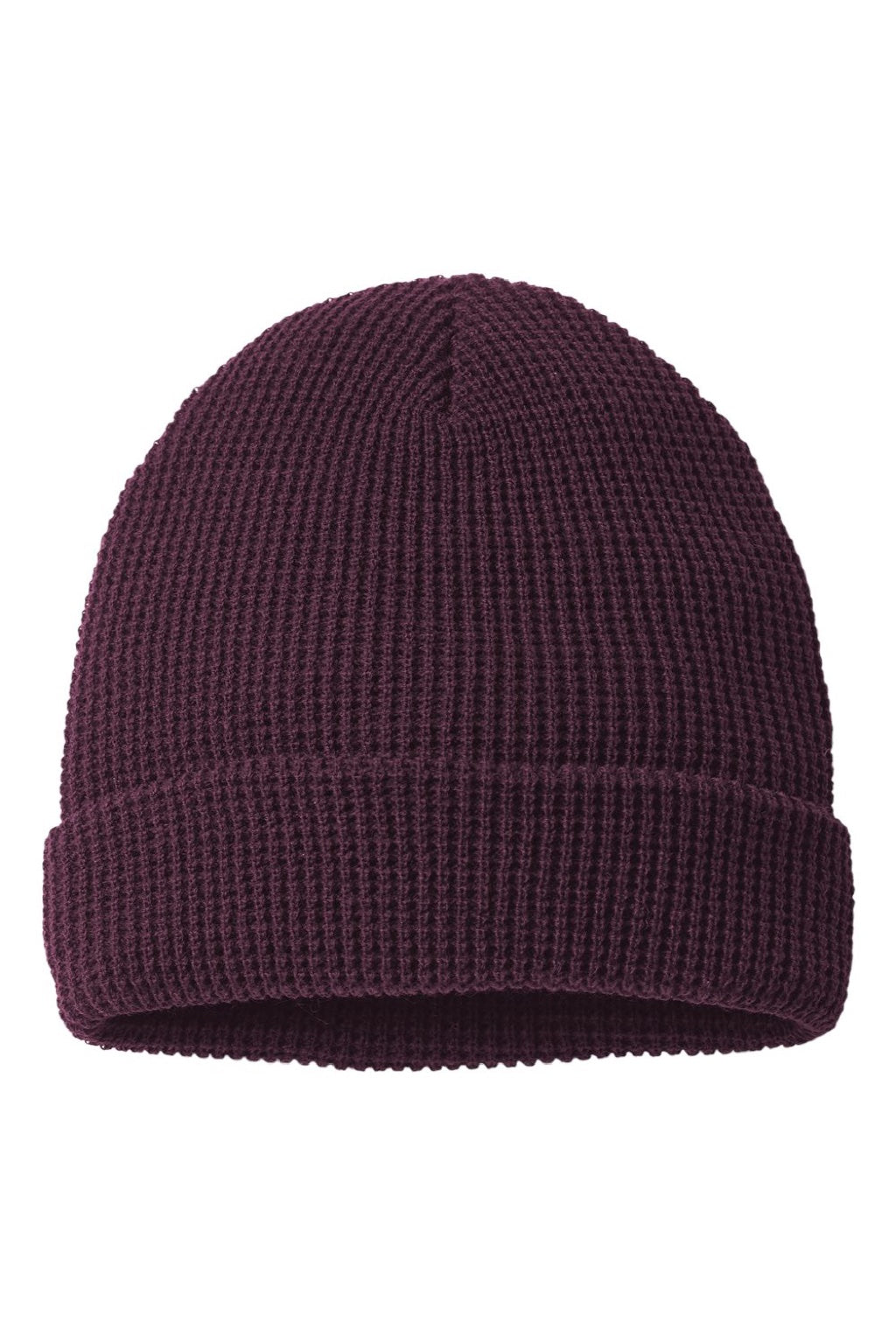 Richardson Hats 146R Unisex Waffle Cuffed Beanie Burgundy Flat Front