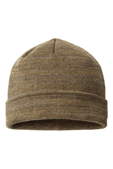 Richardson Hats 130 Unisex Marled Beanie Olive Green/Khaki/Light Khaki Flat Front