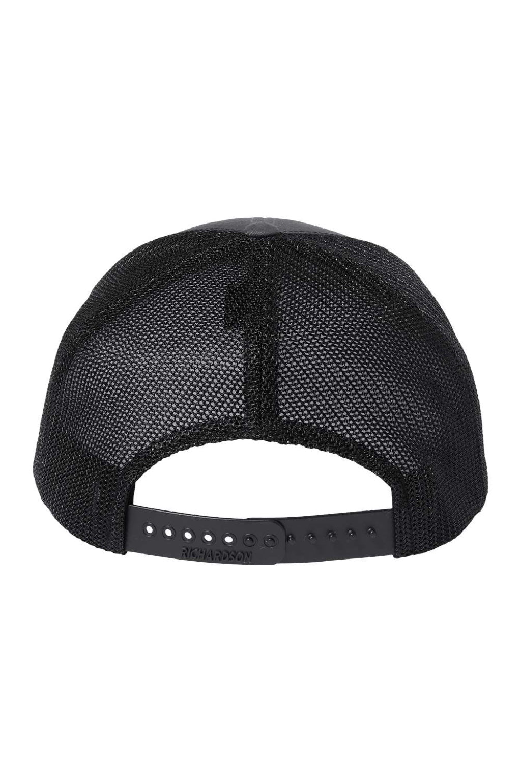 Richardson Hats 112PL Mens 112+ R-Flex Adjustable Trucker Hat Charcoal Grey/Black Flat Back