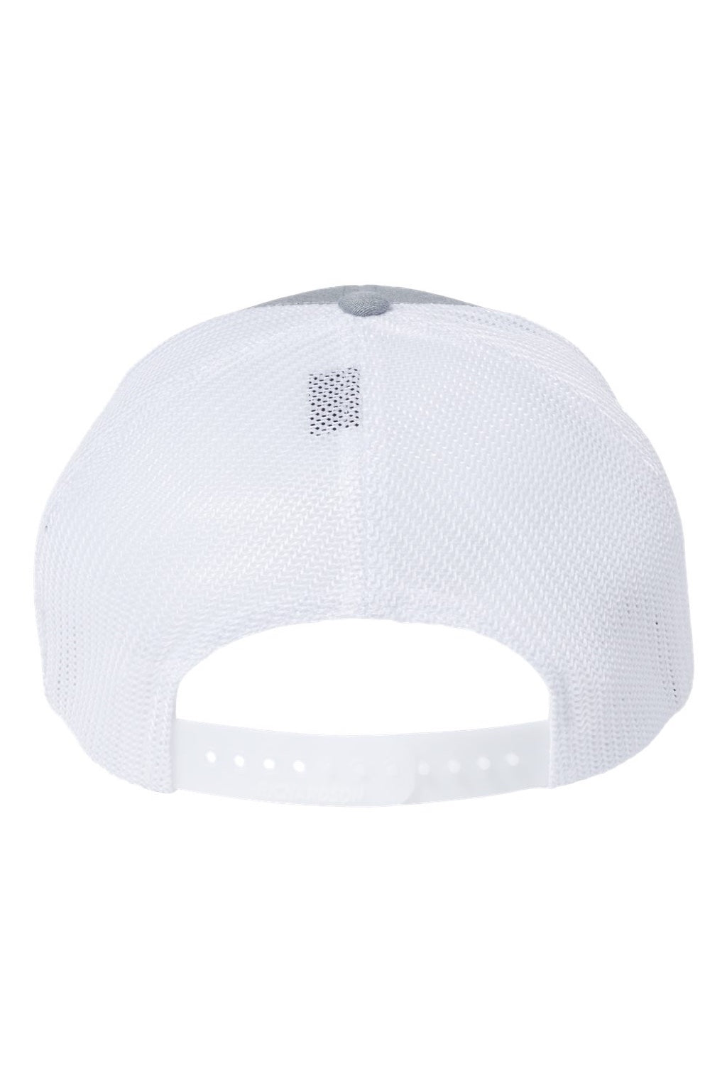 Richardson Hats 112PL Mens 112+ R-Flex Adjustable Trucker Hat Heather Grey/White Flat Back