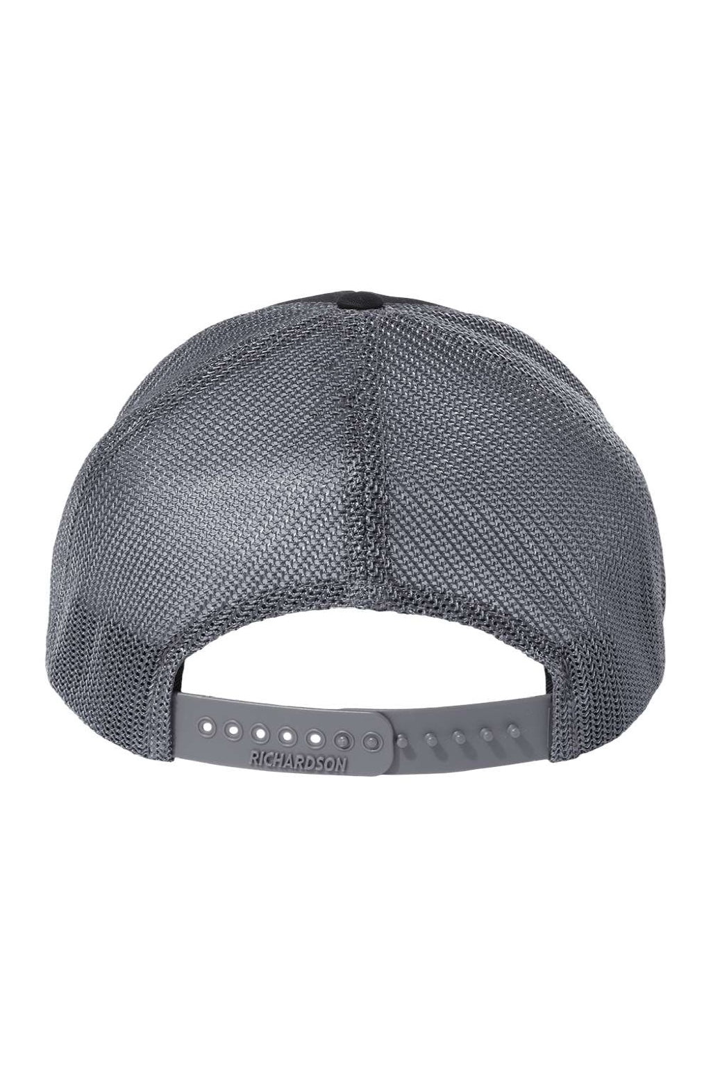 Richardson Hats 112PL Mens 112+ R-Flex Adjustable Trucker Hat Black/Graphite Grey Flat Back