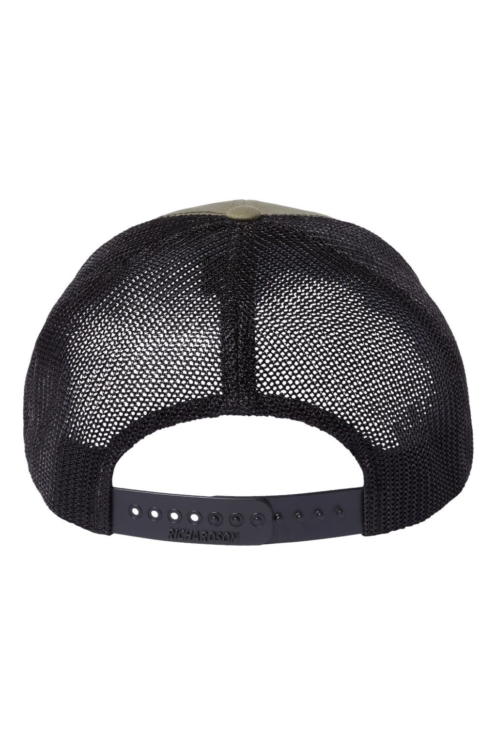 Richardson Hats 112PL Mens 112+ R-Flex Adjustable Trucker Hat Loden Green/Black Flat Back