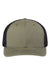 Richardson Hats 112PL Mens 112+ R-Flex Adjustable Trucker Hat Loden Green/Black Flat Front