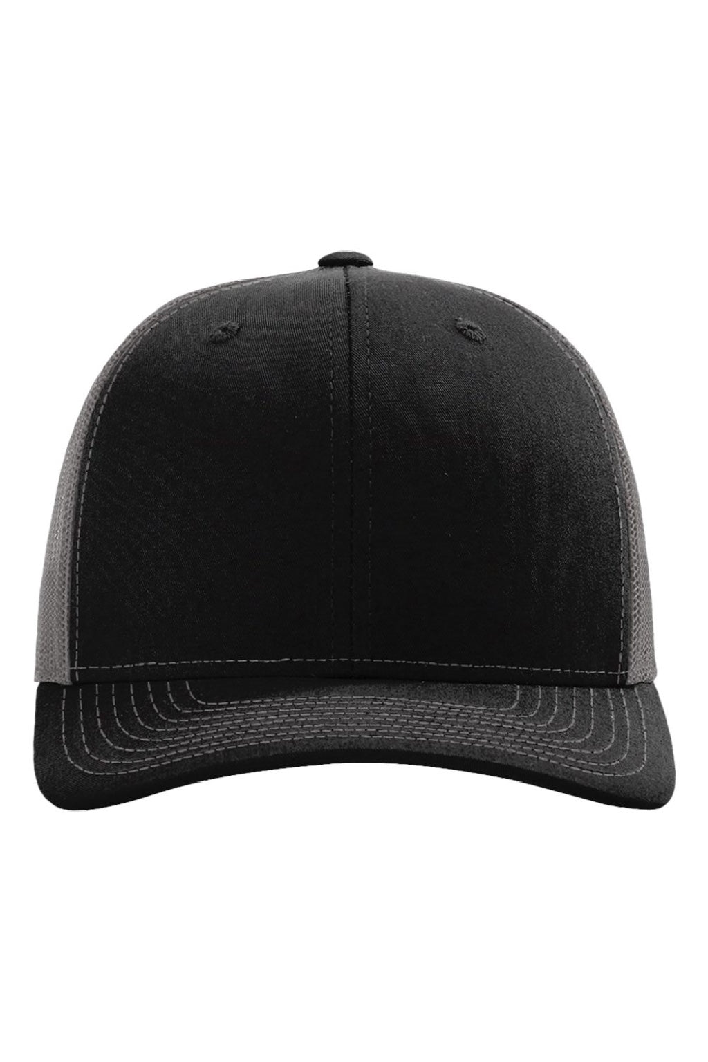 Richardson Hats 112RE Mens Sustainable Snapback Trucker Hat Black/Charcoal Grey Flat Front