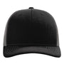 Richardson Mens Sustainable Snapback Trucker Hat - Black/Charcoal Grey - NEW