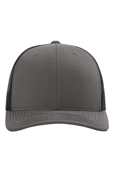 Richardson 112RE Mens Sustainable Trucker Hat Charcoal Grey/Black Flat Front