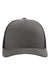 Richardson Hats 112RE Mens Sustainable Snapback Trucker Hat Charcoal Grey/Black Flat Front