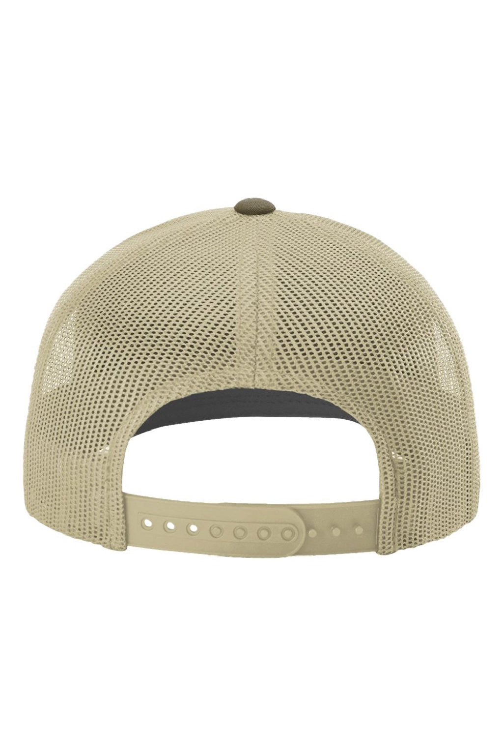 Richardson Hats 112RE Mens Sustainable Snapback Trucker Hat Loden Green/Khaki Flat Back
