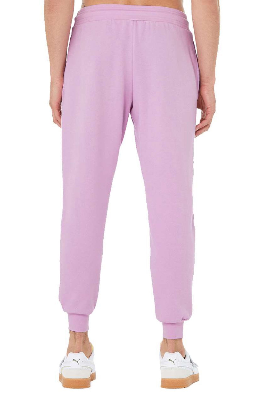 Bella + Canvas BC3727/3727 Mens Jogger Sweatpants w/ Pockets Lilac Flat Back