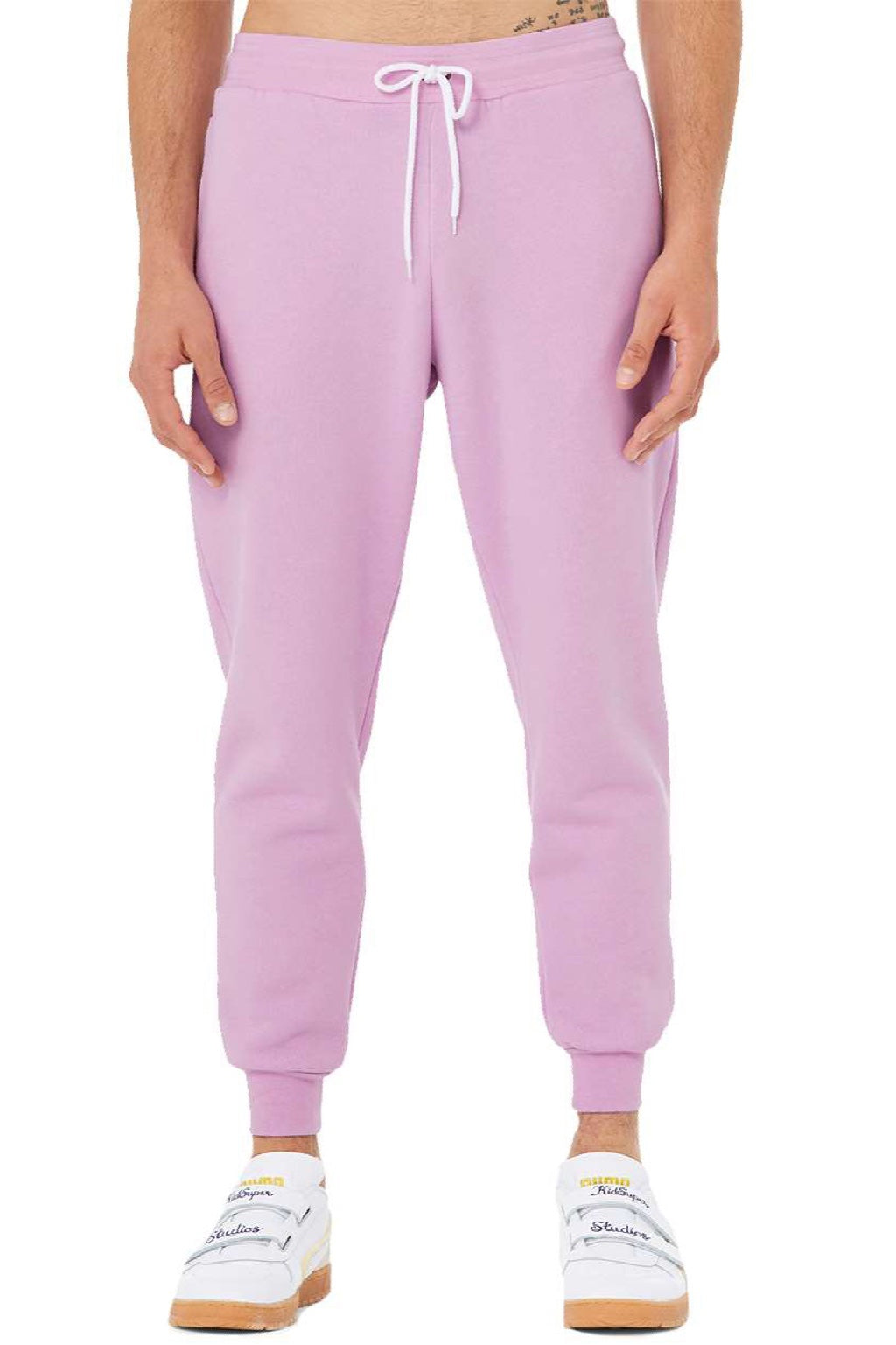 Bella + Canvas BC3727/3727 Mens Jogger Sweatpants w/ Pockets Lilac Flat Front