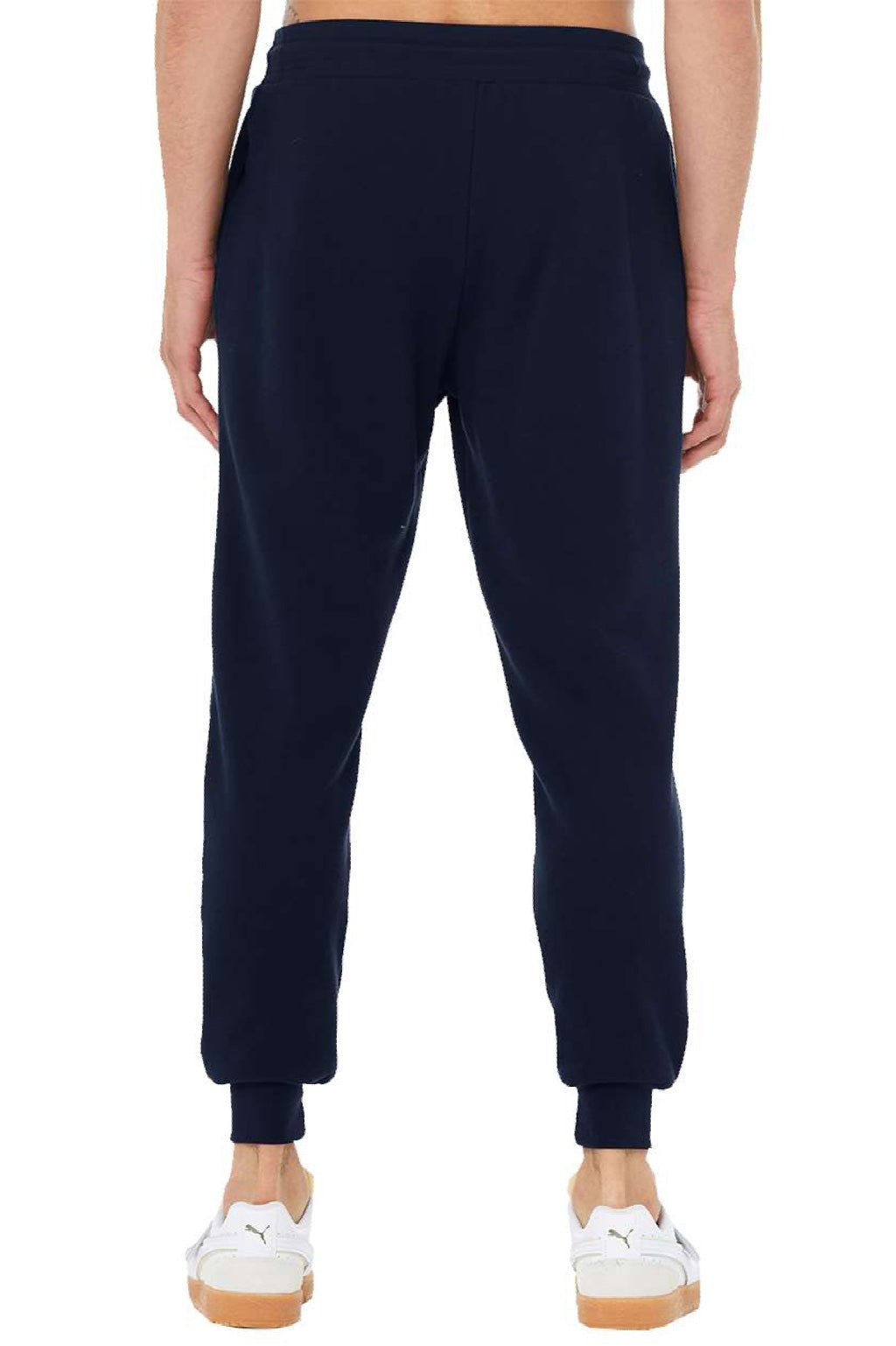 Bella + Canvas BC3727/3727 Mens Jogger Sweatpants w/ Pockets Navy Blue Flat Back