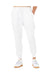 Bella + Canvas BC3727 Mens Jogger Sweatpants w/ Pockets White Flat Front